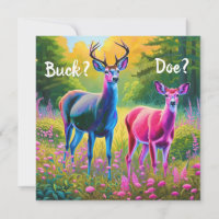Cute Pink and Blue Fawns Gender Reveal
