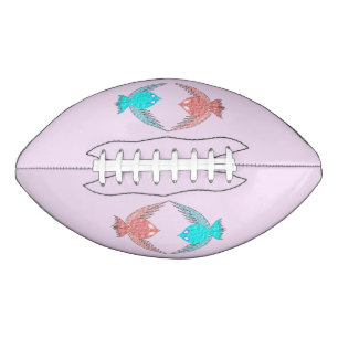 Cute Pink and Blue Love Birds American Football
