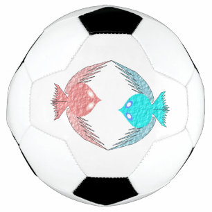 Cute Pink and Blue Love Birds Football