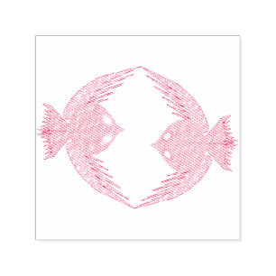 Cute Pink and Blue Love Birds Self-inking Stamp