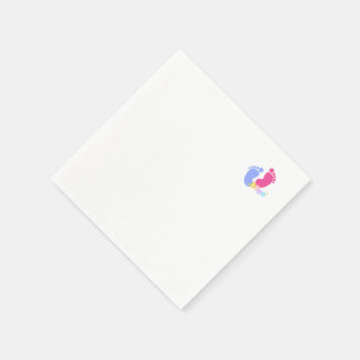 Cute Pink and Blue Pastel Baby Footprints Blocks Napkin