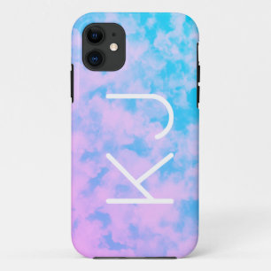 Cute Pink and Blue Sky Monogram-Matte iPhone Case