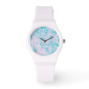 Cute Pink and Blue Sky Personalised Silicone Watch