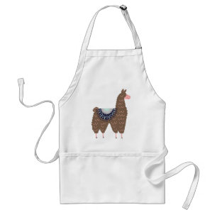 Cute Pink and Brown Llama Standard Apron