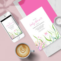 Cute Pink and Green Baby Shower