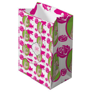 Cute pink and green medium gift bag