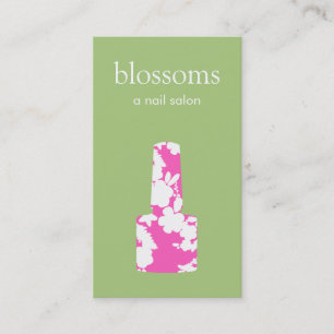 Cute Pink and Green Nail Salon Manicurist Business Card