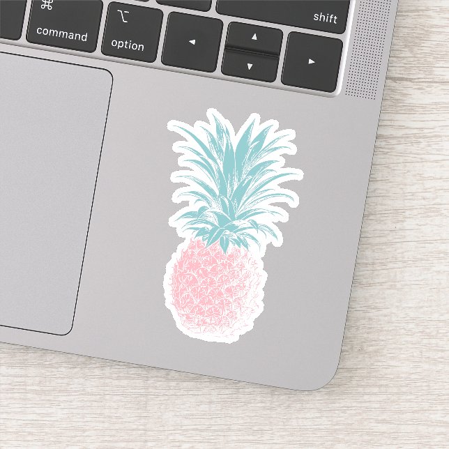 Cute Pink and Green Pineapple Illustration (Detail)