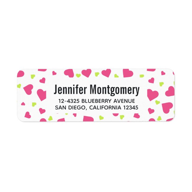 Cute Pink and Green Tumbling Hearts Pattern (Front)