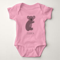 Cute pink and grey koala bear girls baby clothes