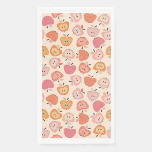 Cute pink and orange apple pattern napkin