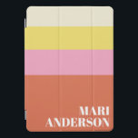 Cute Pink and Orange Stripes Modern Personalised   iPad Pro Cover<br><div class="desc">Cute Pink and Orange Stripes Modern Personalised iPad Cover</div>