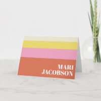 Cute Pink and Orange Stripes Modern Personalised  