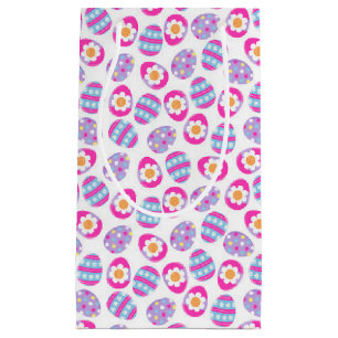 Cute Pink and Purple Easter Eggs Pattern  Small Gift Bag