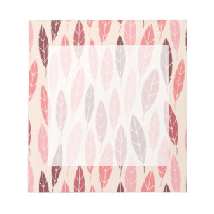 Cute pink and red leaves pattern notepad