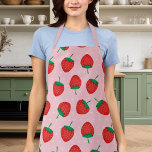 Cute Pink And Red Summer Strawberry Apron<br><div class="desc">Cute Pink And Red Summer Strawberry Apron</div>