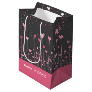 Cute pink and red Valentine's hearts Medium Gift Bag