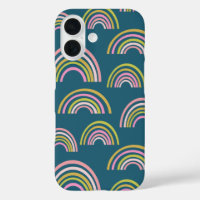 Cute Pink and Teal Green Rainbow Pattern
