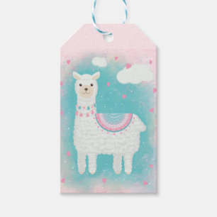 Cute Pink and Turquoise Llama Gift Tags