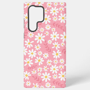 Cute Pink and White Daisy Floral Seamless Pattern Samsung Galaxy Case