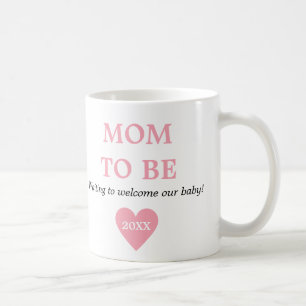 Cute Pink And White First Time Mum To Be Coffee Mug