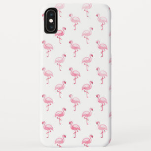 Cute Pink and White Flamingo Pattern iPhone XS Max Case