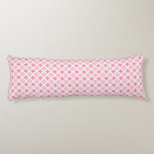 Cute Pink and White Geometric Pattern Circles Body Cushion