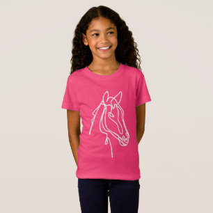 Cute pink and white horse t shirt for girl