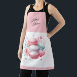 Cute Pink and White Macaron Hearts Personalised Apron<br><div class="desc">Personalise your cooking and baking with this cute pink and white apron with colourful macarons and hearts and pink trim. Fantastic gift for bakers and chefs. Add the recipient’s name or a cute saying to make the gift even more special. If you need help with the design or matching products...</div>