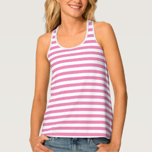 Cute Pink and White Striped  Tank Top