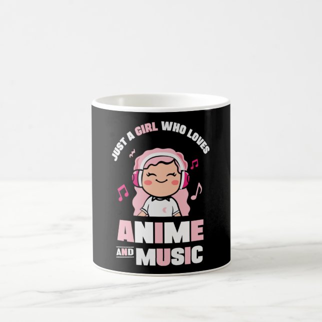 Cute Pink Anime Girl | for Anime & Music Lover Coffee Mug (Center)