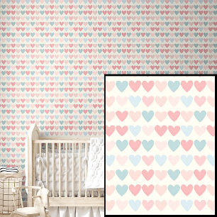 Cute Pink & Aqua Blue Hearts Wallpaper