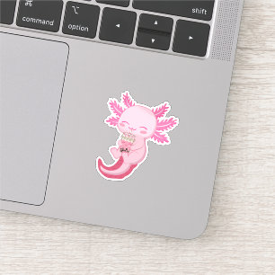 Cute Pink Axolotl Boba Bubble Tea