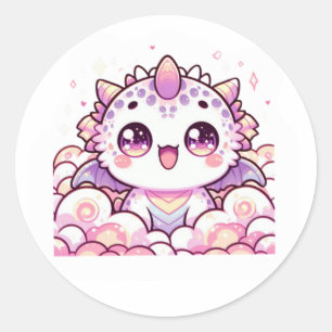 Cute Pink Axolotl Dragon Fantasy Sticker