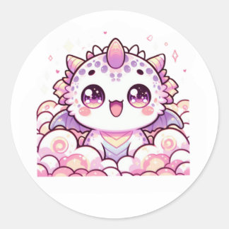Cute Pink Axolotl Dragon Fantasy Sticker