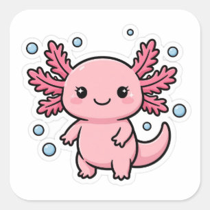 Cute Pink Axolotl Kawaii Sticker