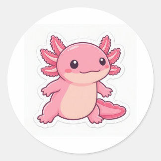 Cute Pink Axolotl Sticker
