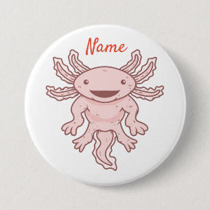 Cute Pink Axolotl Thunder_Cove  7.5 Cm Round Badge