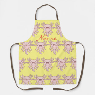 Cute Pink Axolotl Thunder_Cove  Apron