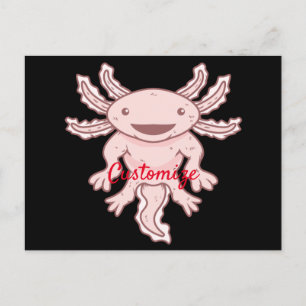 Cute Pink Axolotl Thunder_Cove Postcard