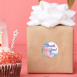 Cute Pink Axolotl Under the Sea Classic Round Sticker