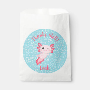 Cute Pink Baby Axolotl Birthday Party  Favour Bags