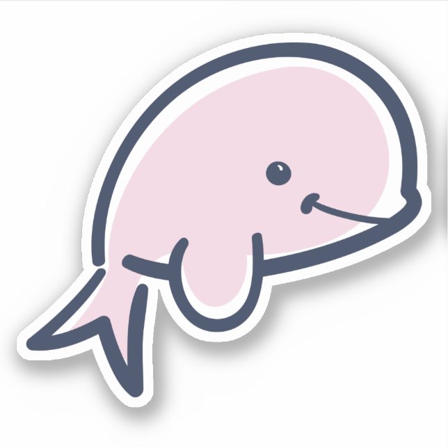 Cute Pink Baby Beluga Whale Cartoon Scrapbook (Front)