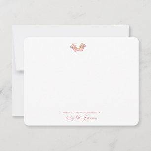 Cute Pink Baby bootie girl Thank You Card