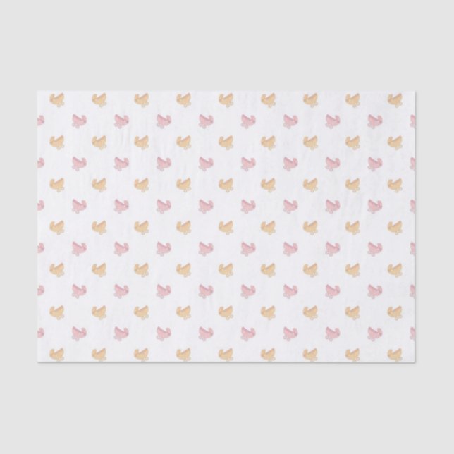 Cute Pink Baby Buggy Pattern Tissue Paper (Front)