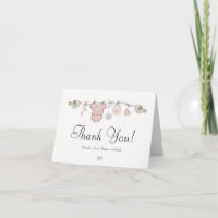 Cute Pink Baby Clothes | Baby Shower Thank You