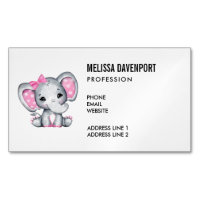 Cute Pink Baby Elephant with Polka Dot Ears