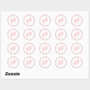 Cute Pink Baby footprint Girl envelope seal