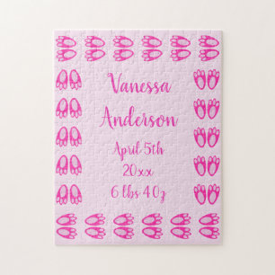 Cute Pink Baby Girl Bunny Feet Easter Custom Jigsaw Puzzle