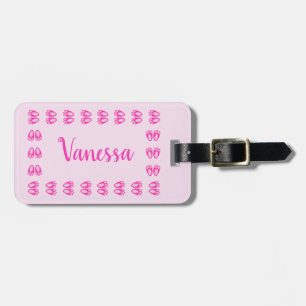 Cute Pink Baby Girl Bunny Feet Easter Custom Luggage Tag
